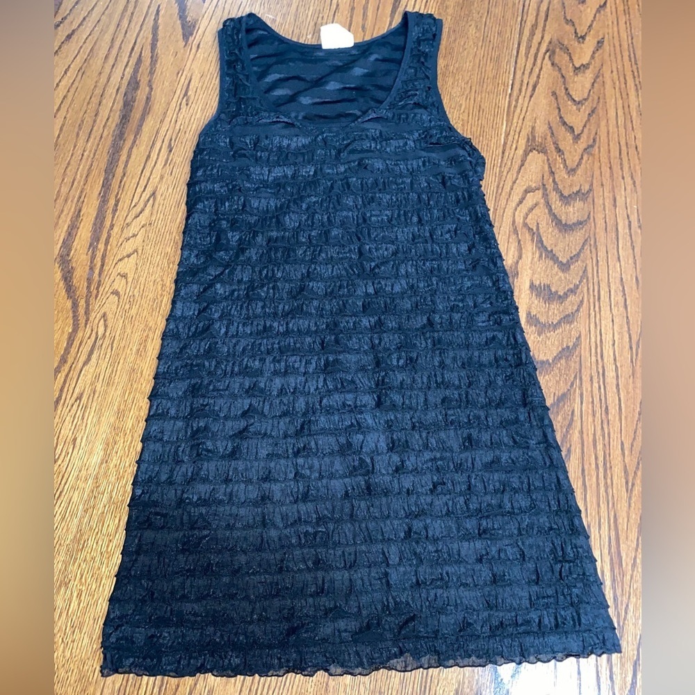 Free People Vintage Y2K Ruffle Sleeveless Tank Mini Dress Black Women’s XS